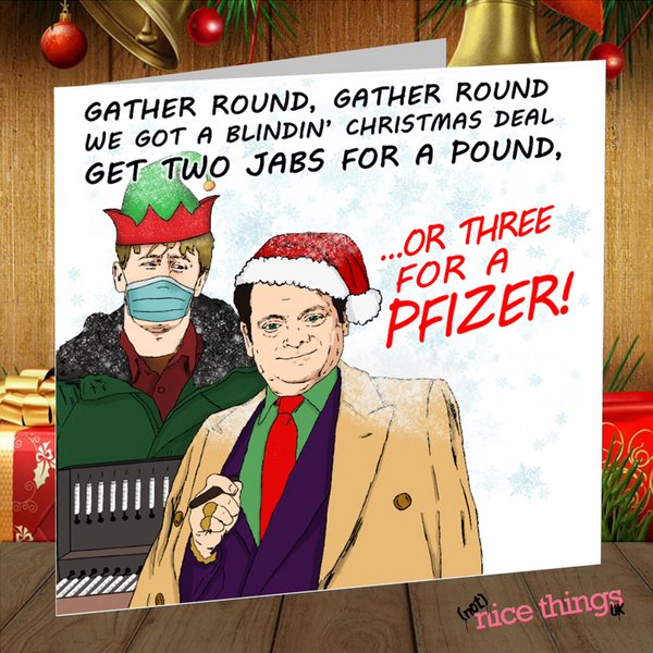 Only Fools and Horses Christmas Card, Funny Christmas Cards, For Him, Her, For Dad, Husband, Grandad, Funny Gift for Him, Del Boy, Vaccine