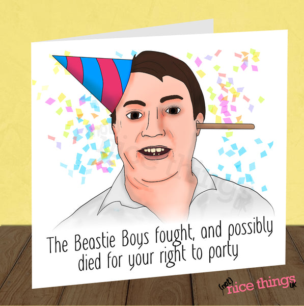 Funny Peep show birthday card, mark corrigan quote, peep show funny birthday card