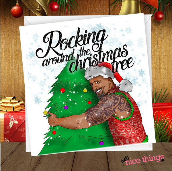 The Rock Funny Christmas Card, Dwayne Johnson Funny Greetings Cards for him, for her, Boyfriend, Girlfriend, Friend