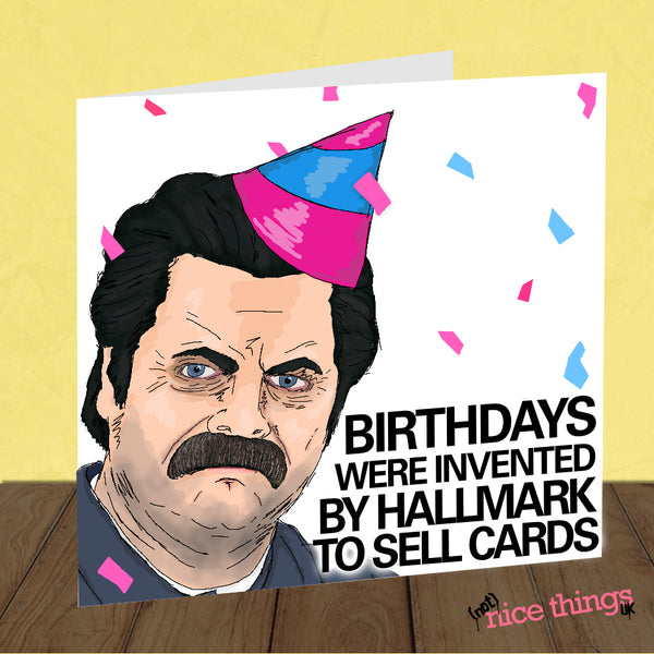 Ron Swanson Funny Birthday Card, Parks and Recreation Birthday Card, Parks and Rec gift, For Him, For Brother, Friend, Dad, Boyfriend, Her