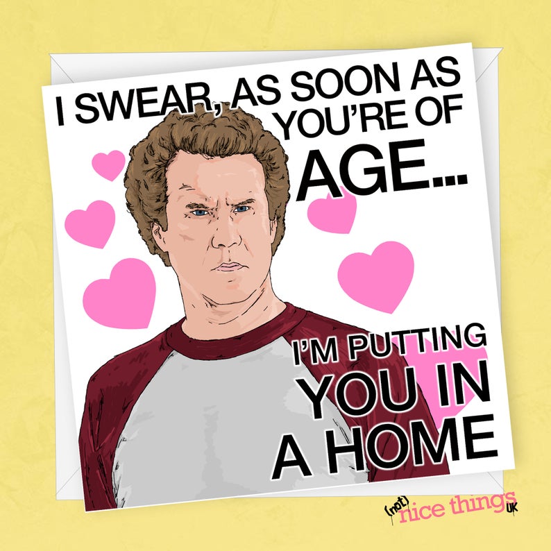 Step Brothers Funny Mother's Day Card, Will Ferrell Funny Card for mum, Old Mum gift , Mothers Day, Card for Mom, Thanks, Card Son