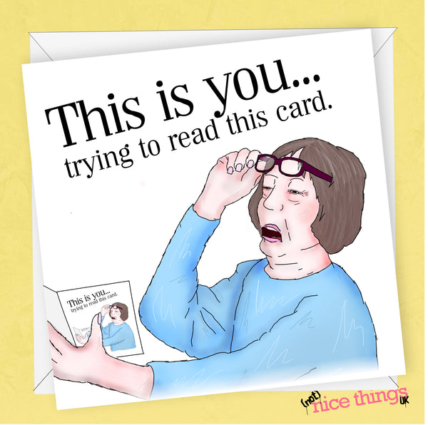 Funny Mothers Day Card, Bad Eyesight Card, Rude Card for Mum, Funny Card from Son, Daughter, Cheeky Mothers Day Card, Glasses, Joke Card Mom