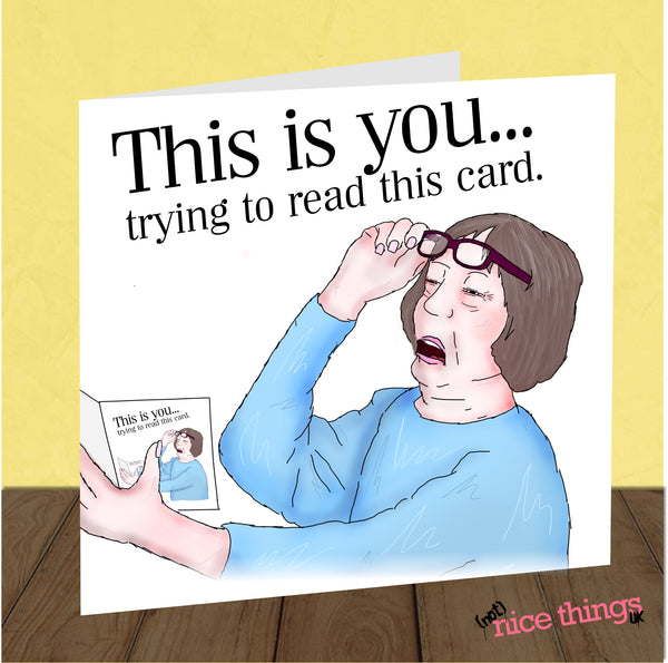 Funny Mothers Day Card, Bad Eyesight Card, Rude Card for Mum, Funny Card from Son, Daughter, Cheeky Mothers Day Card, Glasses, Joke Card Mom