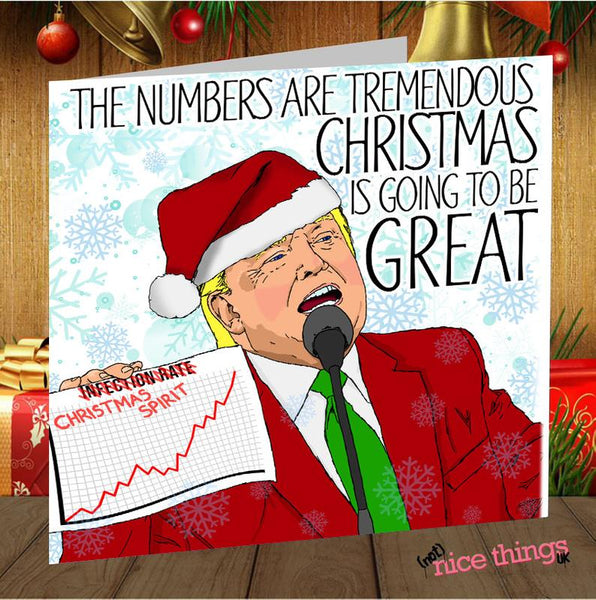Donald Trump Funny Christmas Card, Trump Virus Christmas Cards Funny, cards for Him, Her, Dad, Mum, Virus Card, Pandemic Card