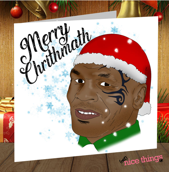 Mike Tyson Funny Christmas Card, Funny Greetings Cards for him, for her, Boyfriend, Girlfriend, Dad, Friend