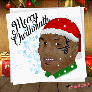 Mike Tyson Funny Christmas Card, Funny Greetings Cards for him, for her, Boyfriend, Girlfriend, Dad, Friend