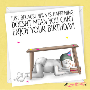 World War 3 Birthday Card, Meme Birthday Card, WW3, Funny Cards for Him, For Her, Trump, Boris, Putin, card for Sister, For Brother